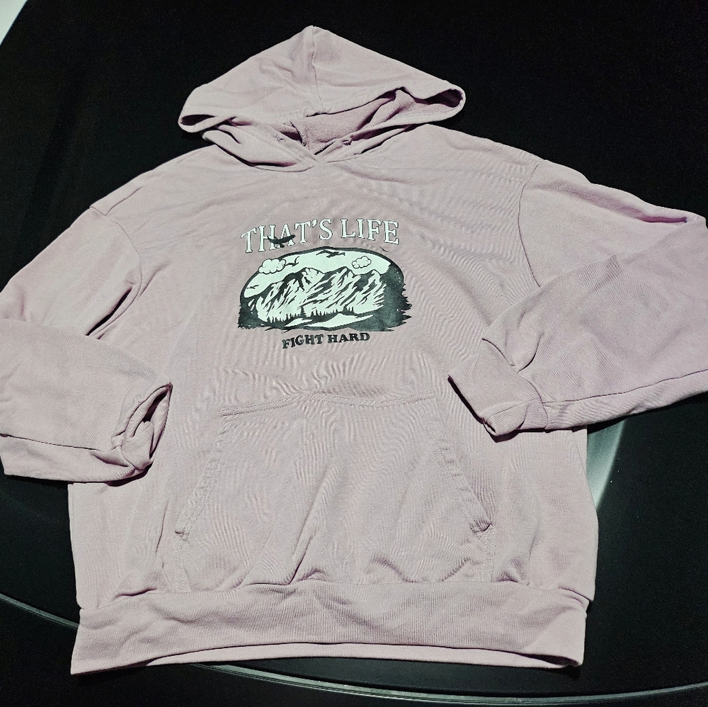 Shein purple hoodie "That's Life, Fight Hard"